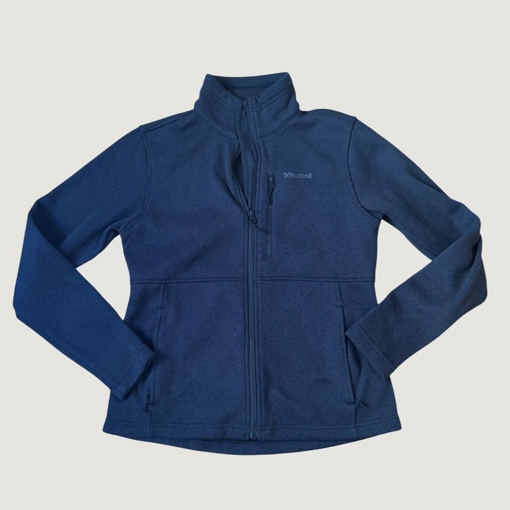 Marmot Full Zip Fleece Jacket Women BlackMock Neck Outdoors SIZE S